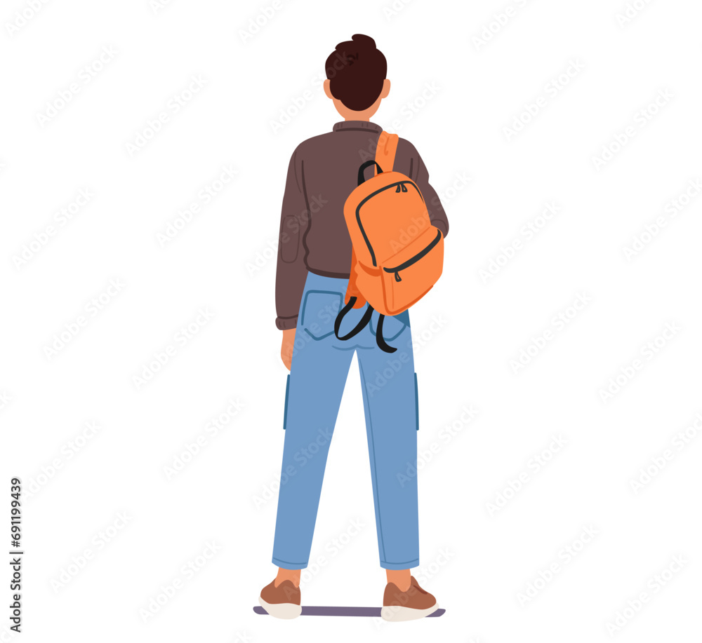 Man Wearing A Backpack On One Shoulder Illustrating An Incorrect Pose