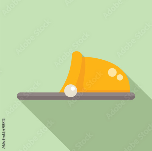 Hotel slippers icon flat vector. Cute feet funny. Object paw
