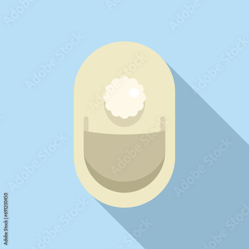 Residence slippers icon flat vector. Cute cozy shoes. Fashion model