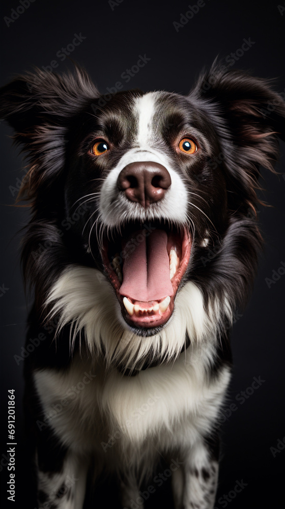 dog is talking and showing his mouth open, happy dog is talking and showing his mouth open, happy