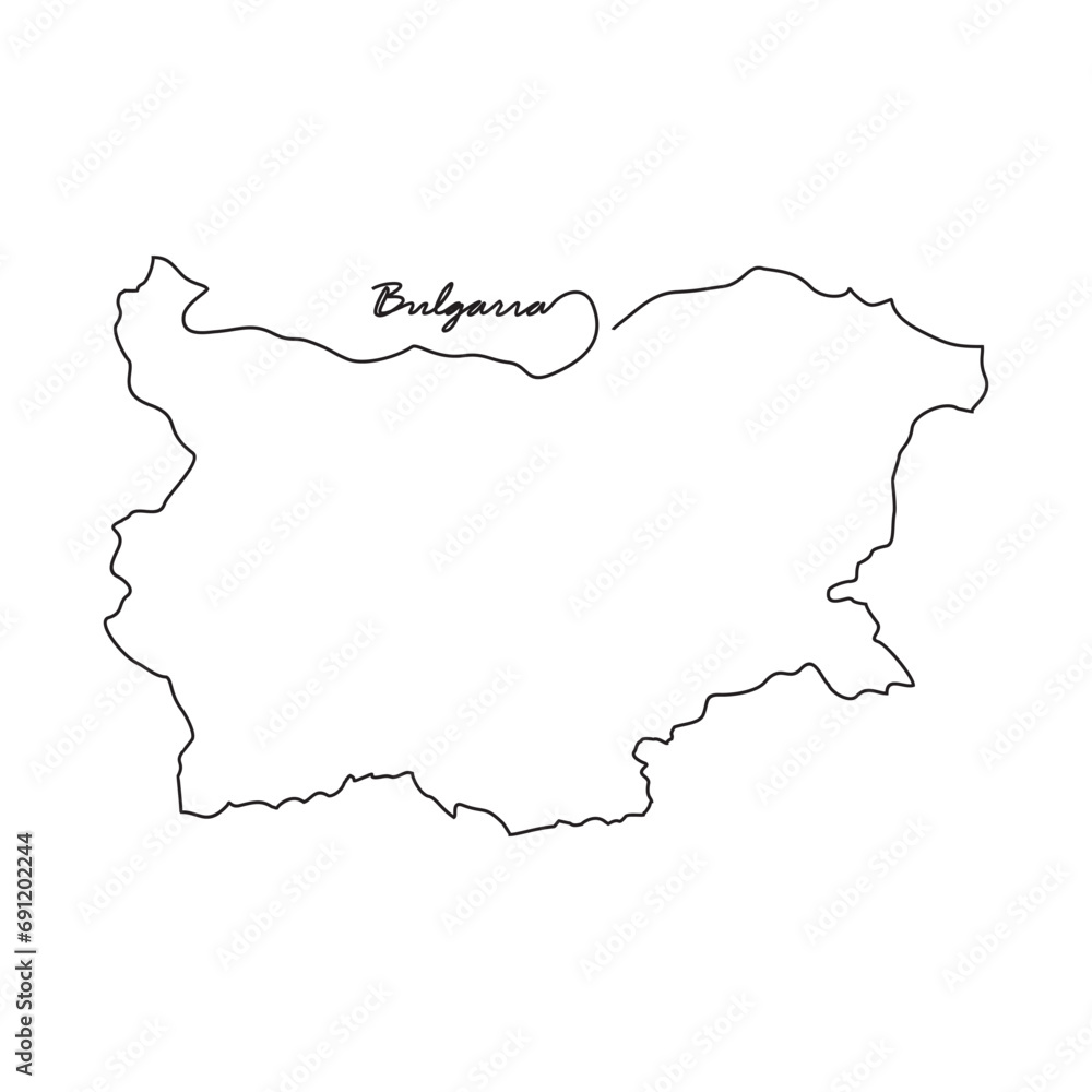 One continuous line drawing of country Map for Bulgaria vector illustration. Country map illustration simple linear style vector concept. Country territorial area and suitable for your asset design.