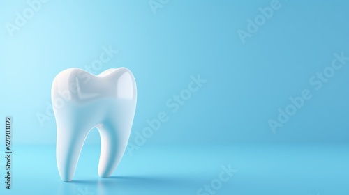 3d rendering a teeth dental concept on blue background