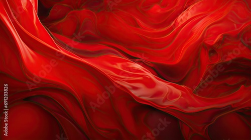 a red abstract flow of fluid as a background in a passion-themed, horizontal format of photorealistic illustration in JPG. generative ai