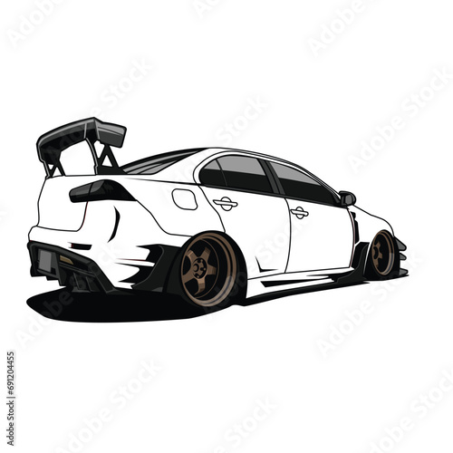 race car black and white