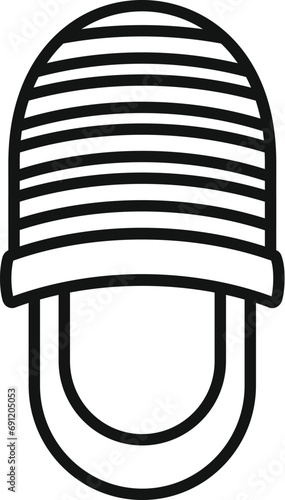 Modern home slippers icon outline vector. Object flip garment. Informal apparel