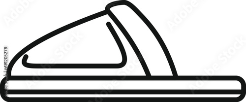 Home slippers object icon outline vector. Adorable apparel. Bedroom fashion