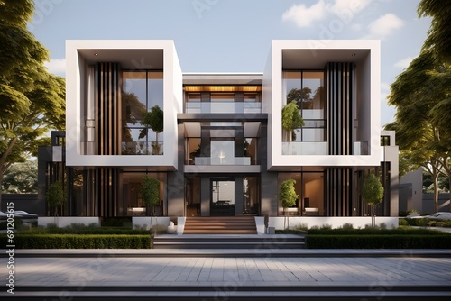 a big expensive luxury modern residential real estate villa building