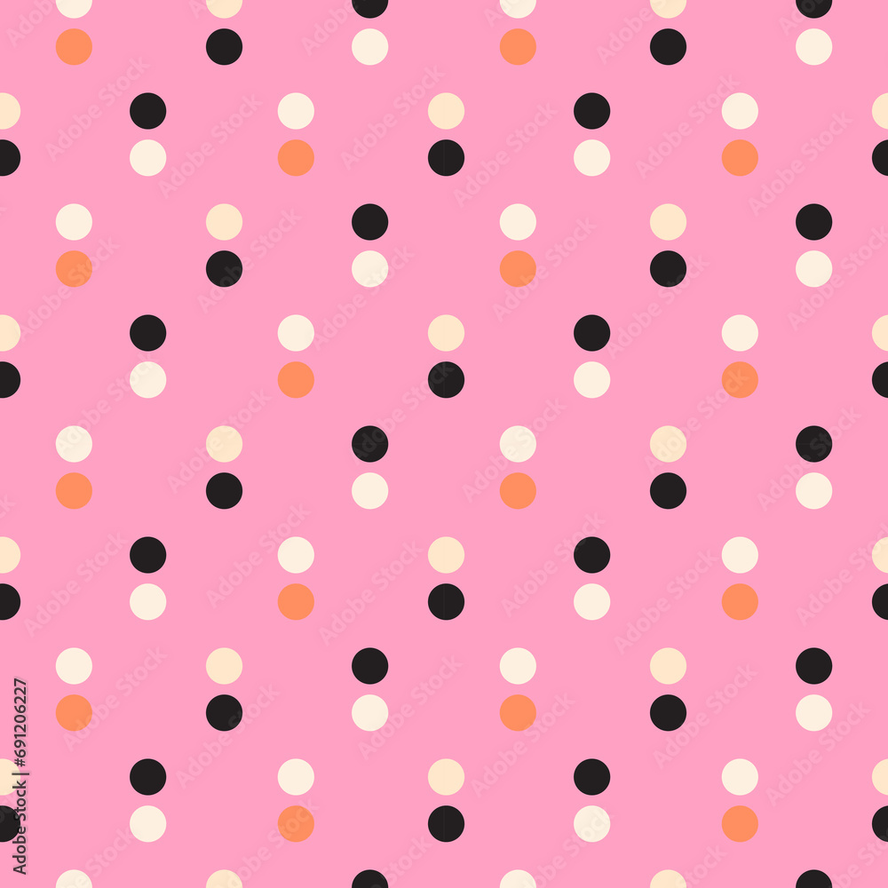 Colorful abstract confetti dots seamless pattern pink background. Colorful abstract confetti dots seamless pattern pink background.