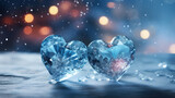 Fine cut clear glittering gemstones in shape of heart