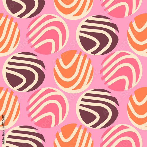 Seamless abstract geometric pattern. Retro style repeat background for fabric, textile print or wallpaper design. Vector Illustration.