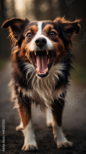 dog is grinning and his mouth is open © Elements Design