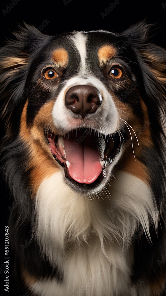 dog is grinning and his mouth is open dog is grinning and his mouth is open