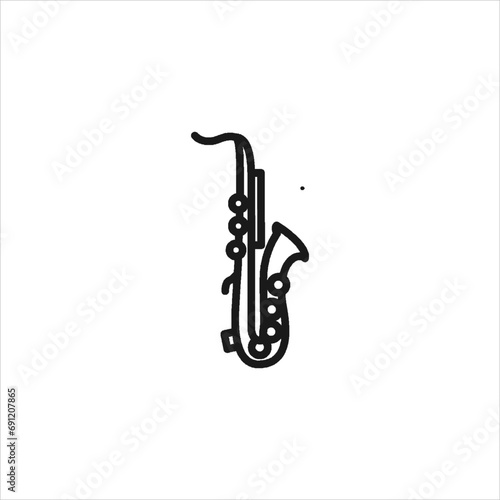 vector image of a trumpet  black and white colors  white and black background