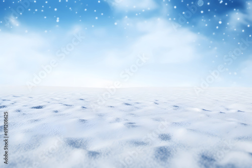snowfall on winter landscape covered with snow snowflakes background © DailyLifeImages