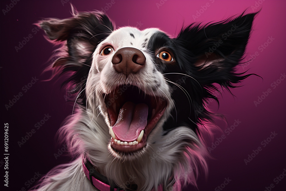 brown and white dog smiling with it's tongue out brown and white dog smiling with it's tongue out