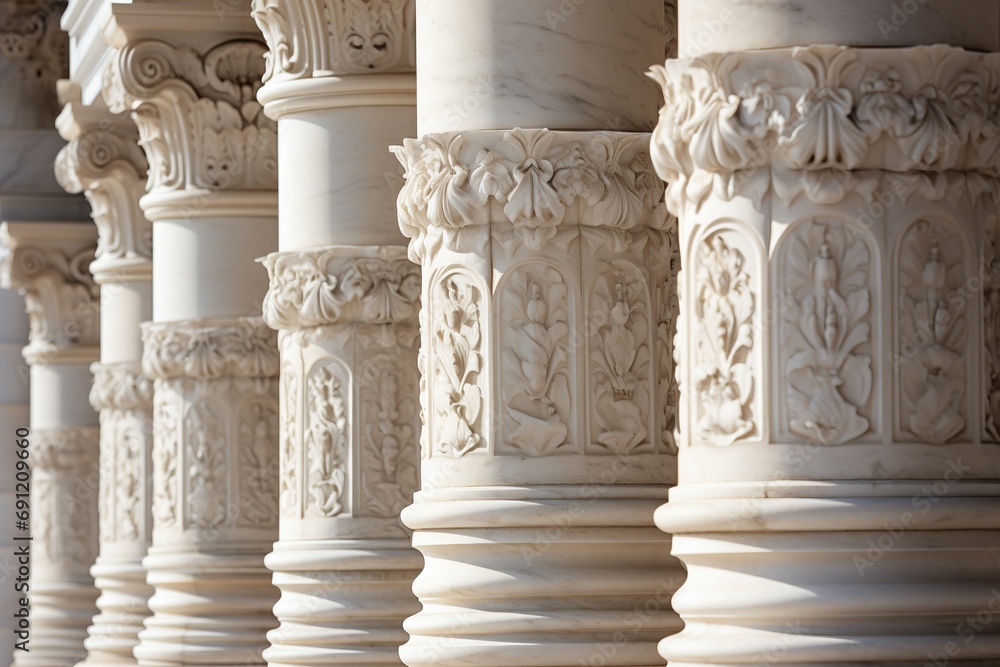 Marble pillars building detail