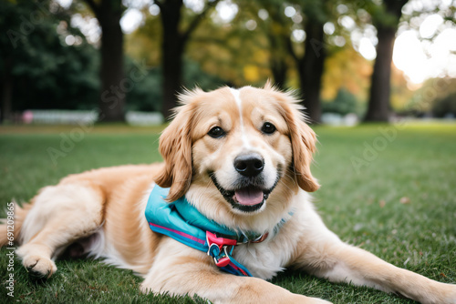 happy dog in the park