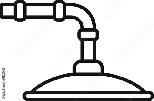 Restroom tubing icon outline vector. Shower head. Spa drops faucet