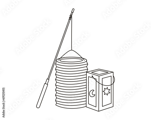 Lantern on string for saint martin day or laternenumzug,traditional in Germany