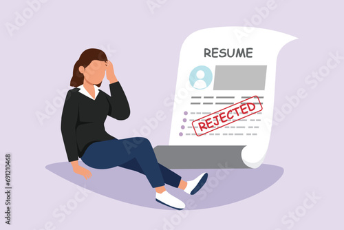 Recruitment or hiring process concept. Colored flat vector illustration isolated.