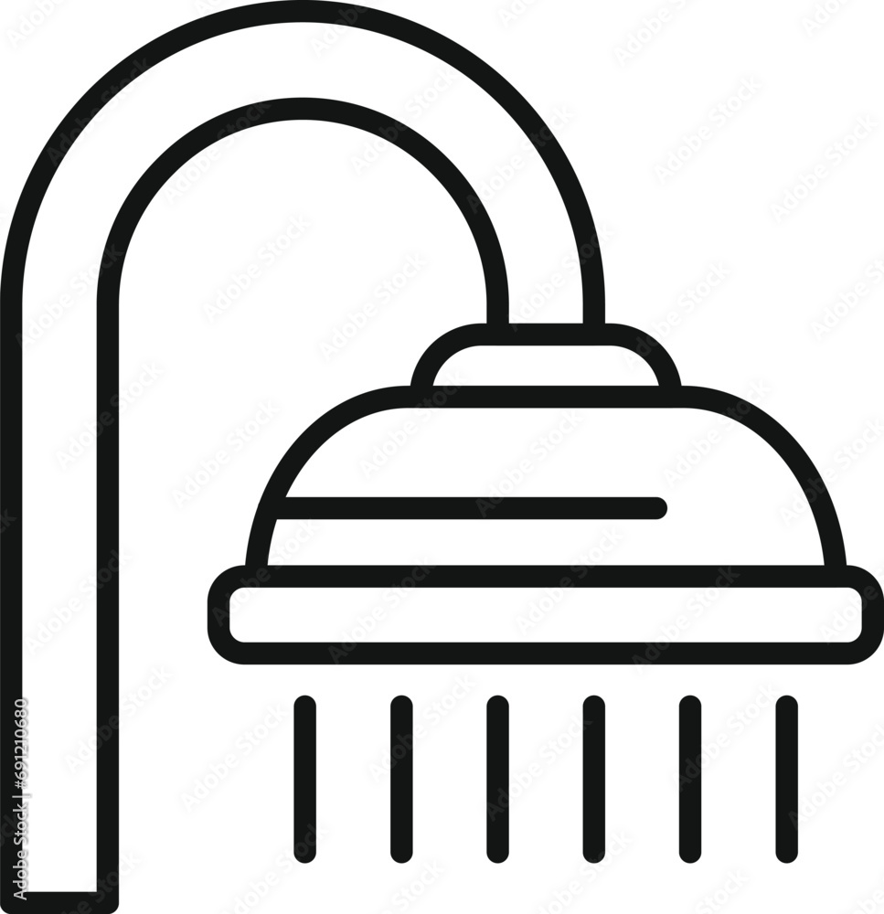 Wash clean bath icon outline vector. Restroom hose spa. Shower head Wash clean bath icon outline vector. Restroom hose spa. Shower head