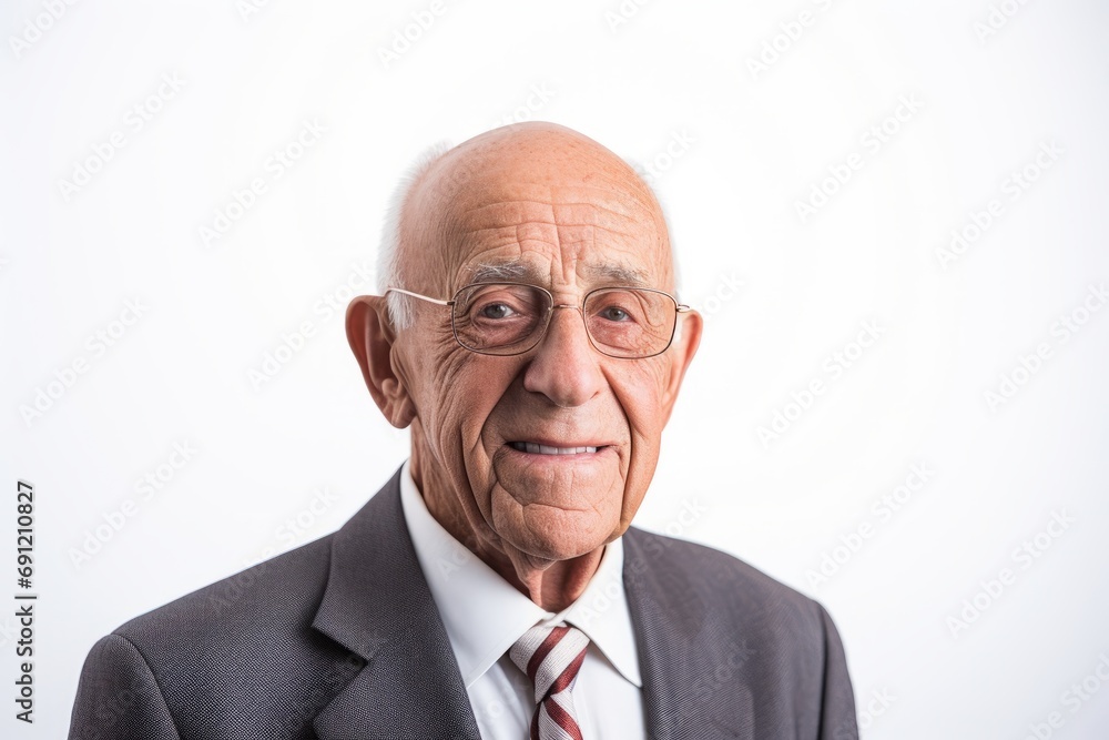 Portrait of a senior businessman looking at camera on white background. Portrait of a senior businessman looking at camera on white background.