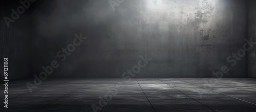 gray concrete background empty room texture with fog