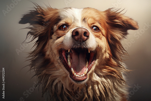 adorable happy brown and white dog, isolated