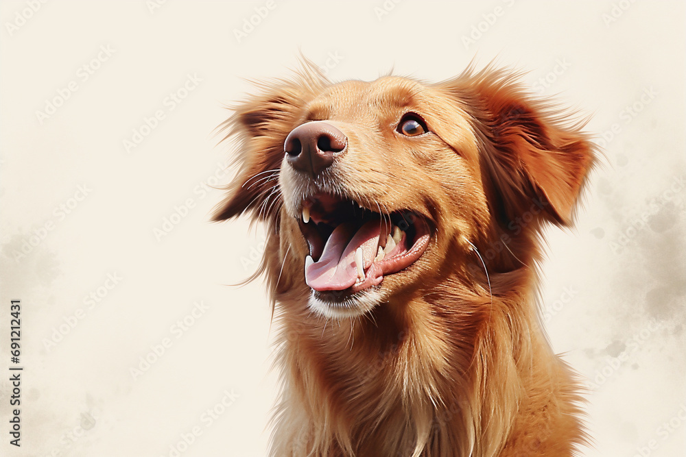 adorable happy brown and white dog, isolated adorable happy brown and white dog, isolated
