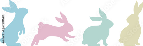 Silhouette Of Bunny for easter with colorstyle eps 10