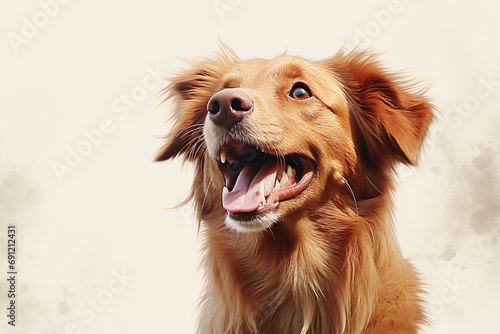 adorable happy brown and white dog, isolated