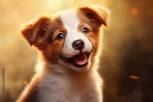 cute and cute puppy smiling and with its tongue out © Elements Design