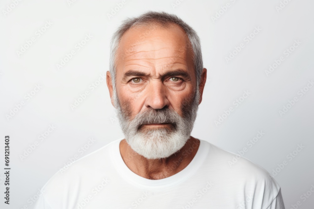 Portrait of a handsome senior man with grey hair and beard. Portrait of a handsome senior man with grey hair and beard.