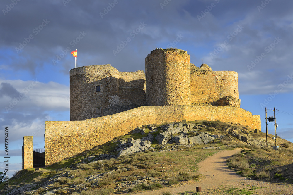 Castle at Consuegra, Toledo region, Castilla La Mancha, Spain. Route of Don Quixote