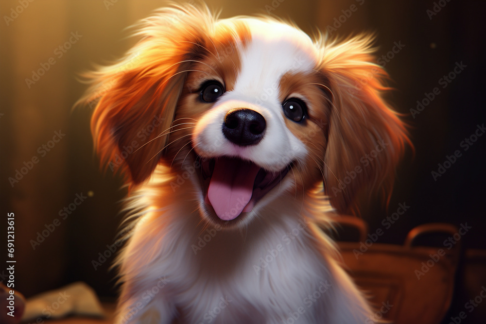Fototapeta premium cute and cute puppy smiling and with its tongue out