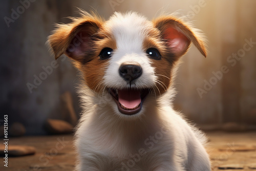 cute and cute puppy smiling and with its tongue out