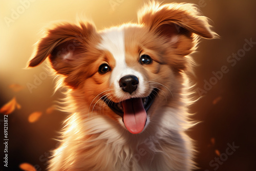 cute and cute puppy smiling and with its tongue out