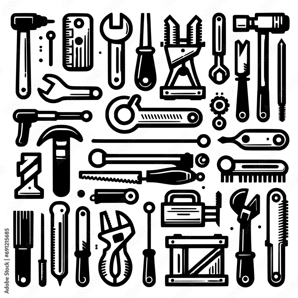 Obraz premium Set of tools icon ilustration