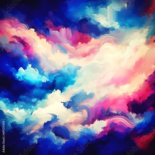Colorful Wave Background Painting creative. A dynamic painting of a crashing wave with vibrant blue, pink, and purple hues