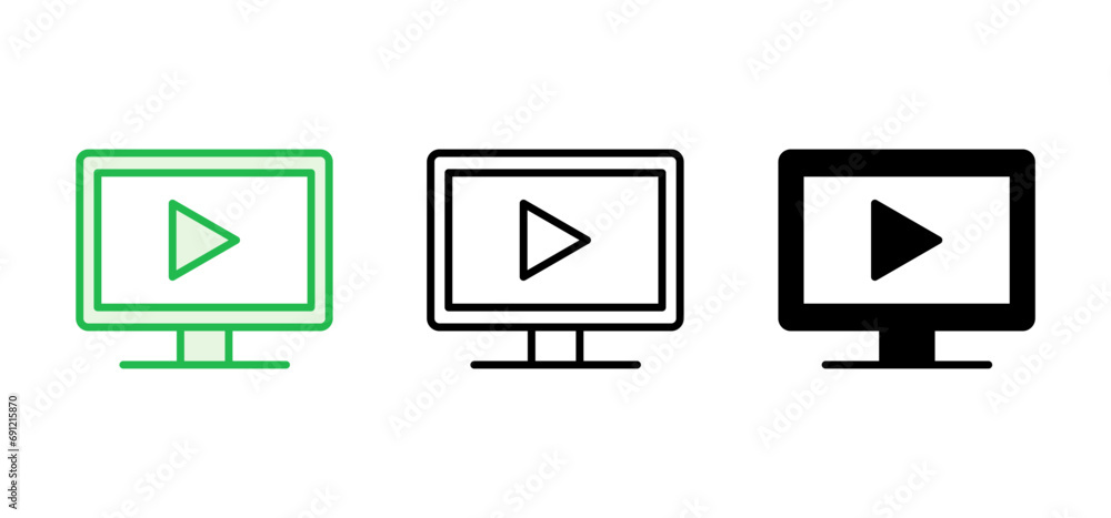Tv icon set. television icon vector Tv icon set. television icon vector