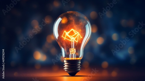 light bulb in fire on lights background