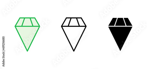 Diamond icon set. diamond gems vector icon.