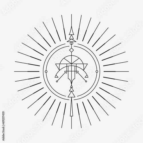 Minimalist Bow and Arrow Symbol Design