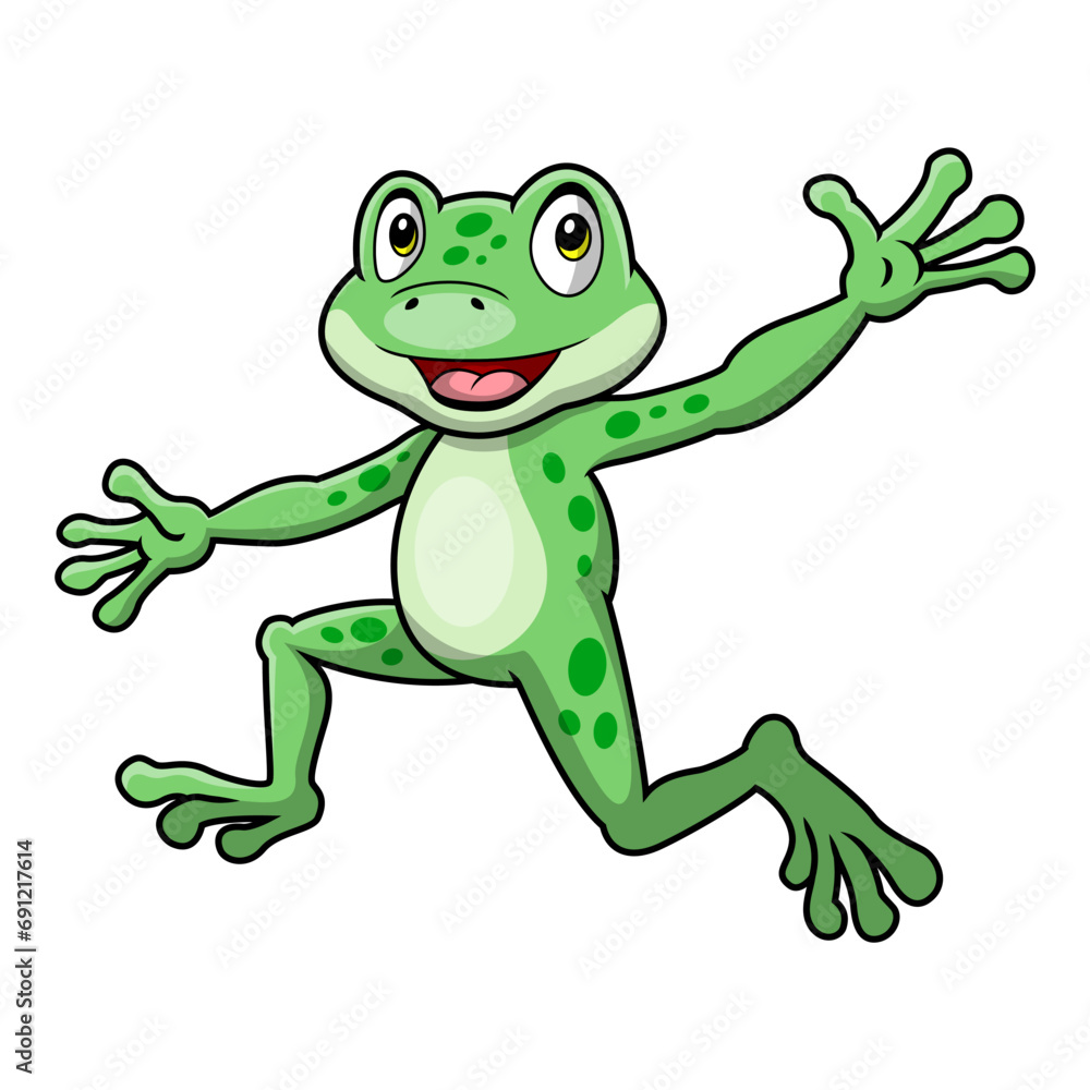 Cute frog cartoon on white background Cute frog cartoon on white background