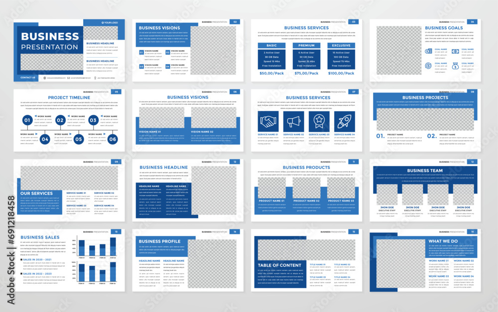 business presentation template editable vector design - obrazy, fototapety, plakaty 