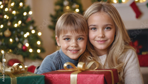 two young girls joyfully po...