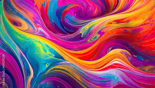 Colourful glowing psychedelic abstract background art that is flowing