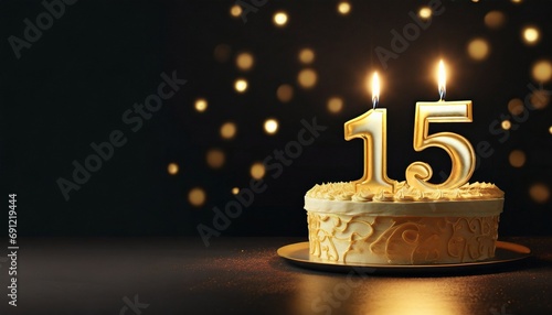 15 years birthday cake. Fiveteen birthday cake. photo