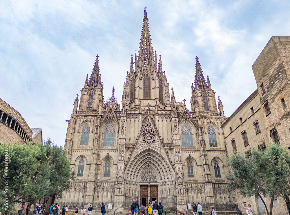 Exterior of the historic Barcelona Cathedral Spain