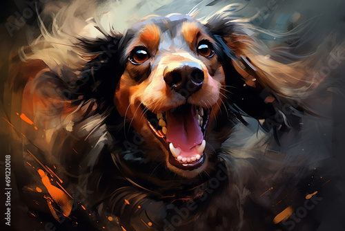 portrait a dog happy